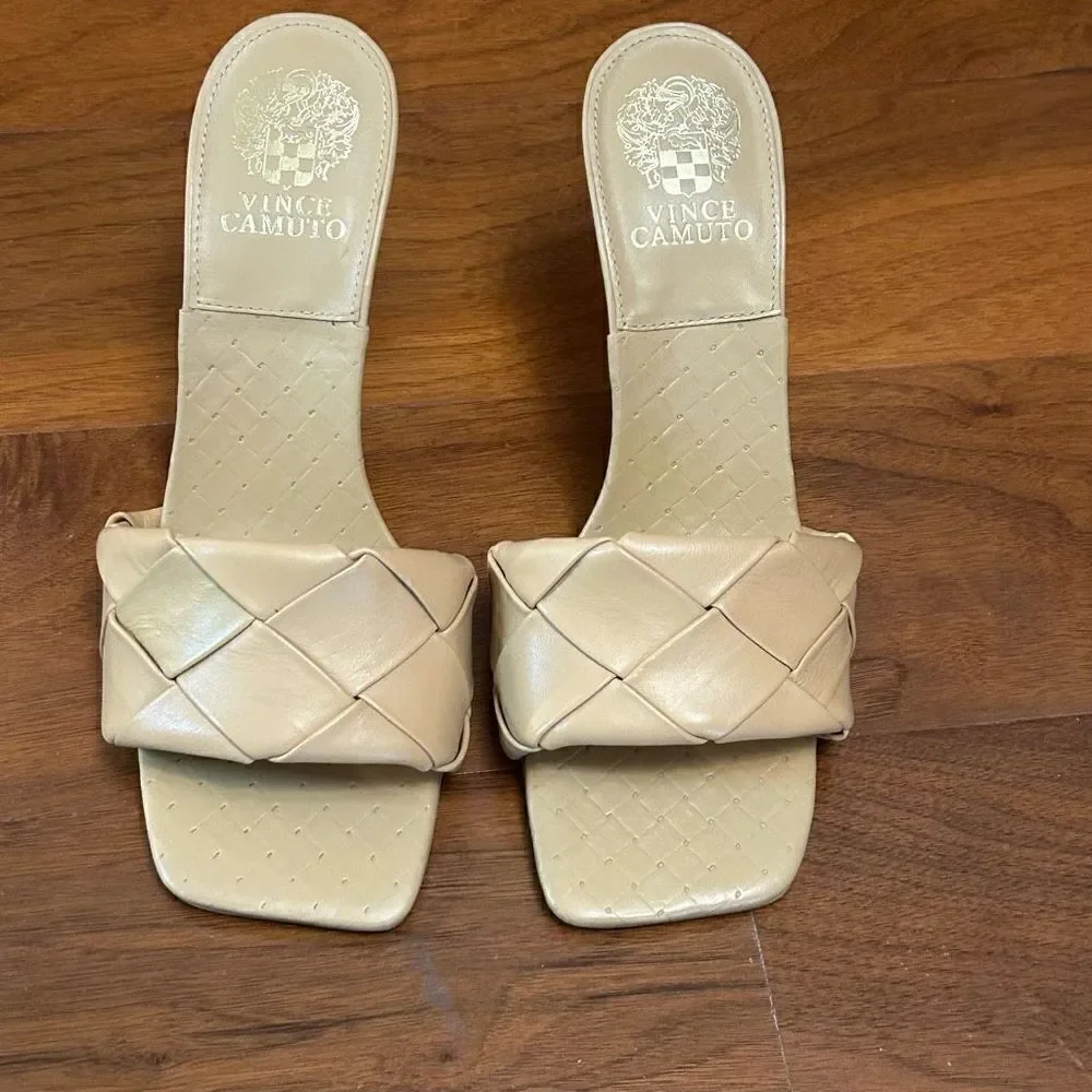 Antonio Melani‎ Brelanie strap mules heel size 8.5 in tan